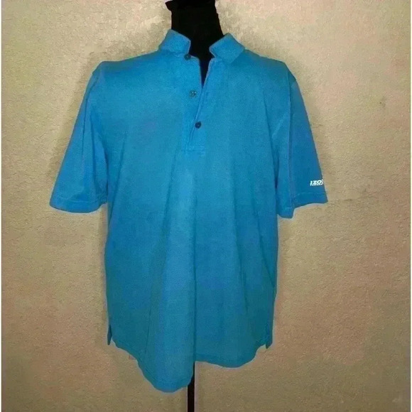 IZOD performance Men’s bold blue three button short sleeve golf‎ polo shirt sz M - Picture 1 of 6
